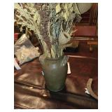 Crock vase with dried flowers