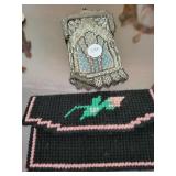 Early coin purse/eyeglass pouch with glasses