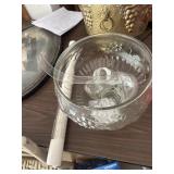 Brass planter, large tray, punch b