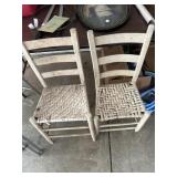 2 Cane bottom ladderback chairs