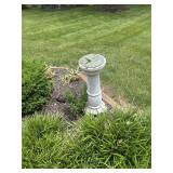 Garden sun dial with broken base