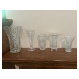 Five Crystal vases