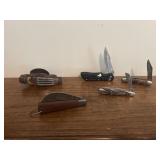 5 Pocket knives:  Sheffield, Henry, camping,