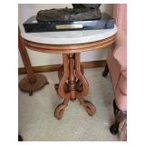 Oval marble top lamp stand