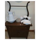 Oak Wash stand with towel bar