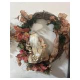 Smaller Santa Christmas wreath, and two other
