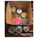 Early glass jelly jars w marbles