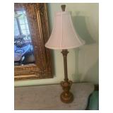 Pair of candlestick base electric lamps