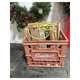 Wooden second-floor fire escape ladder in