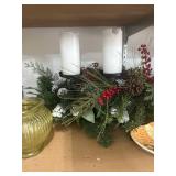 Large shelf full Holiday decor