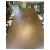 Dining Table with 2 extra leaves - 6 Chairs 2 a
