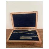 Early compass  in wooden box