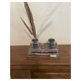 Glass ink, well tray with Bakelite  lids,