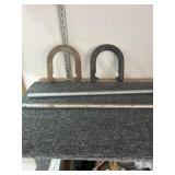 Two horseshoe stakes and two horseshoes