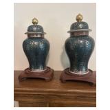 Pair of Japanese covered vases vase is 12 inches