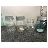 Jumbo peanut butter jar, crown, mason jar, ball