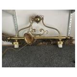 Two light brass hanging mate, approximately 25