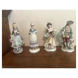 Four figurines 8 inch tall lefton China and