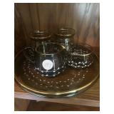 Hand painted cream and sugar and two other