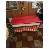 Metal vintage kitchen table with 1 drawer.  30ï¿½