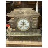 Metal Mantle Clock with Deer inlay Design