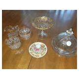 Pressed Butter Dish, Gold Overlay Cream & Sugar