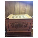 Wood box with checkerboard on top