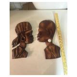 Pair of wooden carved African art
