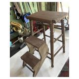 Old wooden step stool