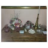 Flowers, Ruffled vases, items on stereo