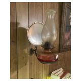 Hanging wall oil lamp with reflector