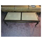 Mid-Century Marble Top Coffee Table & 2 Matching