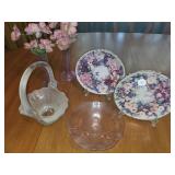 Decorative plates, wall decorations, glass basket