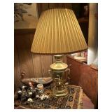 Two brass base lamps