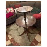 Wooden two-tier table - 36' tall