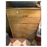 Five drawer chest with misc contents
