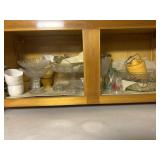 Cabinet full Pressed glass, cake stand