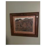 Picture boy with a horse frame is 20x 17