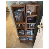 Two VHS, tape cabinets and various tapes of