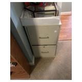 Two drawer metal file cabinet