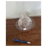 Pressed  glass butter dish