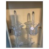 Two glass baskets