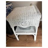 Two wicker end tables