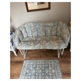 Patio loveseat with chair, stool and table