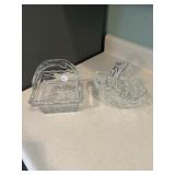 Two glass baskets