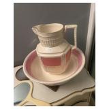 Bowl and pitcher - bowl has hairline crack not