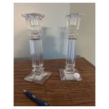 Pair of glass candle holders - 10' tall