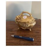 Metal gold colored  jewelry box