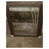 Picture ï¿½ Cranes, or maybe Storks?  Frame is 28x35
