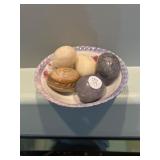 Bowl with marble eggs